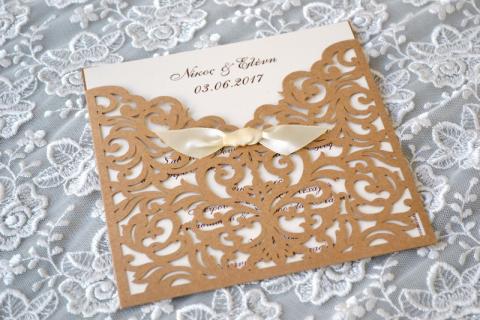 Προσκλητήρια γάμου laser cut -Γ1726 - <p>Ιδιαίτερο προσκλητήριο γάμου laser cut από οικολογικό χαρτί!</p>...